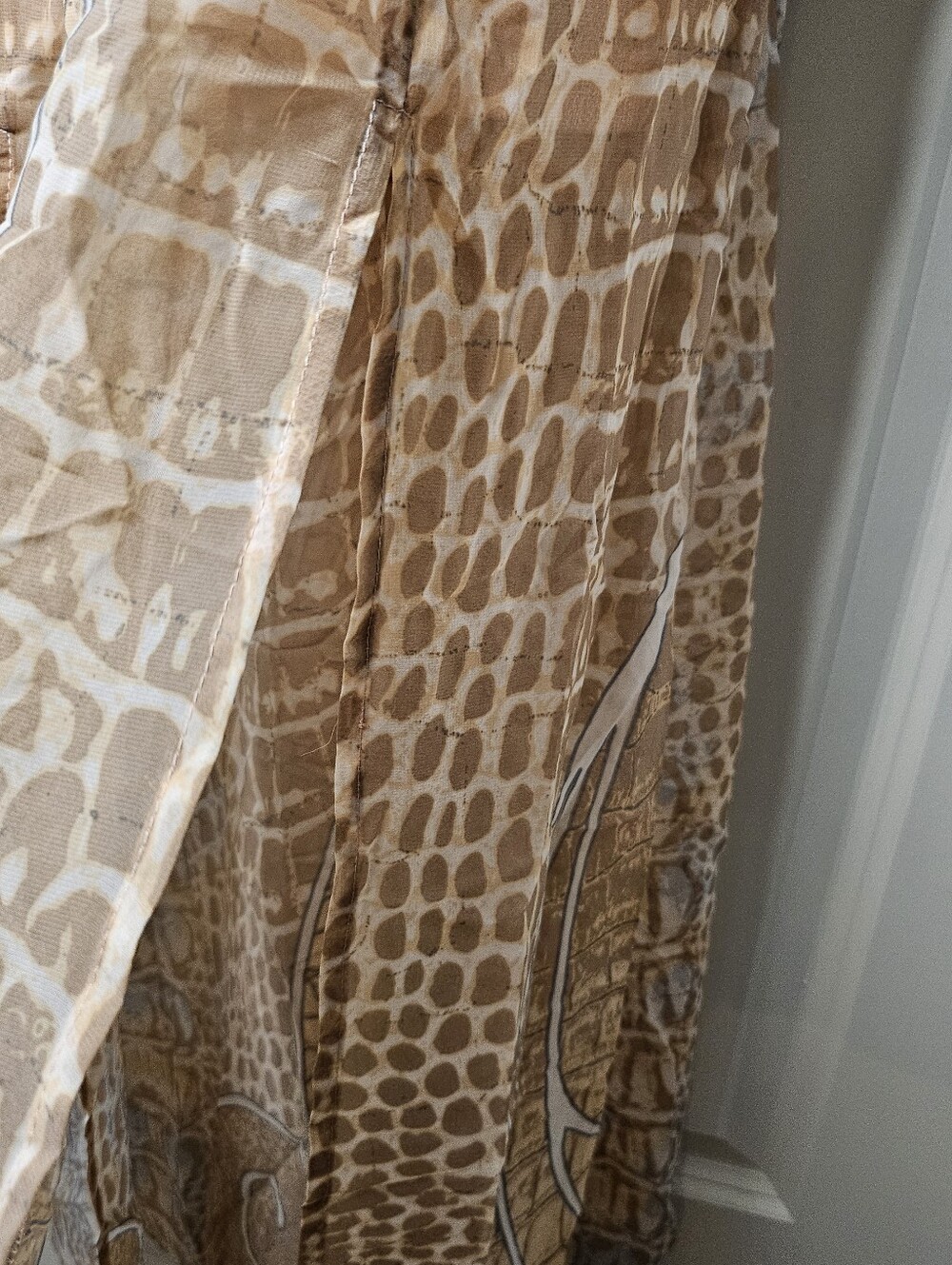 Virgin Only Women's L Boho Maxi Dress Crochet Lace Animal Print Racerback Peach - Picture 12 of 16